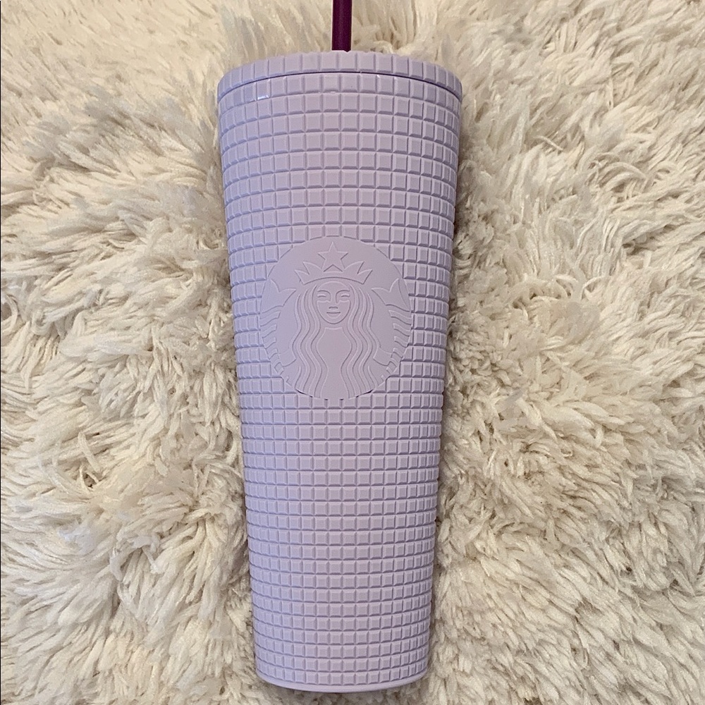 NEW Starbucks Purple Lilac Grid Tumbler 24oz